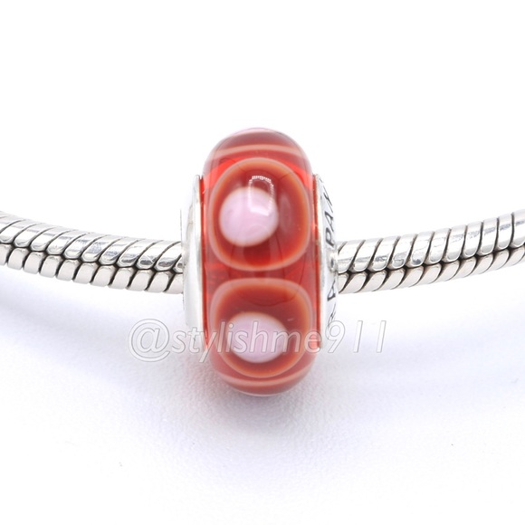 Pandora Jewelry - Authentic PANDORA Red Murano Stepping Stones Charm